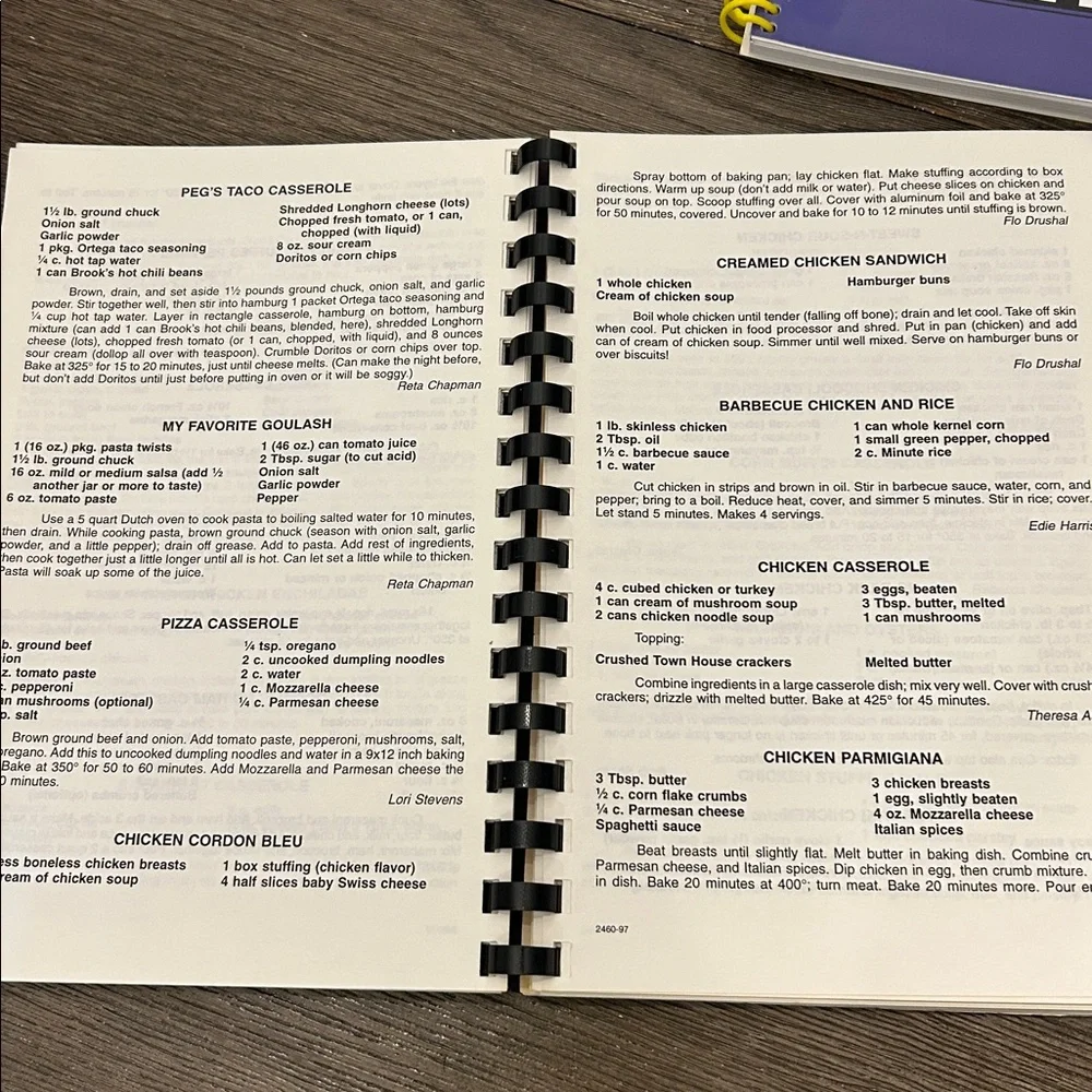 Vintage Spiral-Bound Cookbooks local Ohio Church History Family Recipes